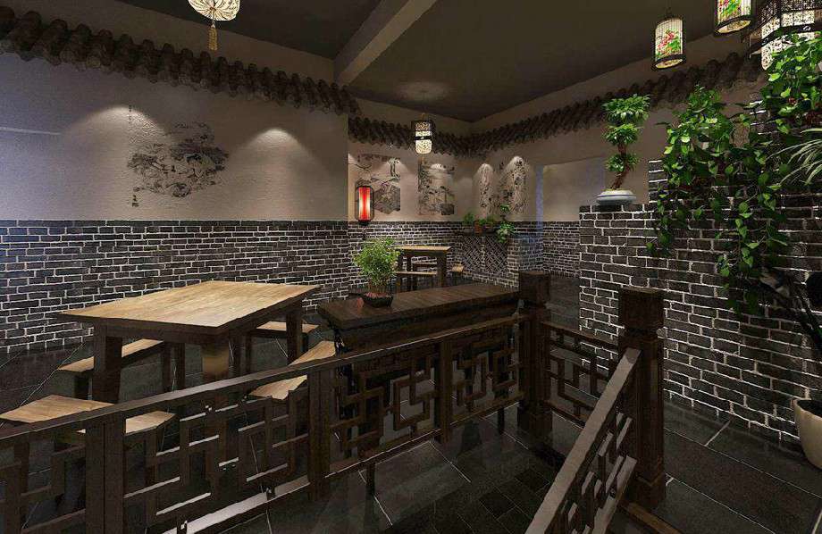 小灶臺中餐館裝修設(shè)計效果圖