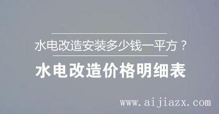 ?水電改造安裝多少錢一平方？水電改造價格明細表